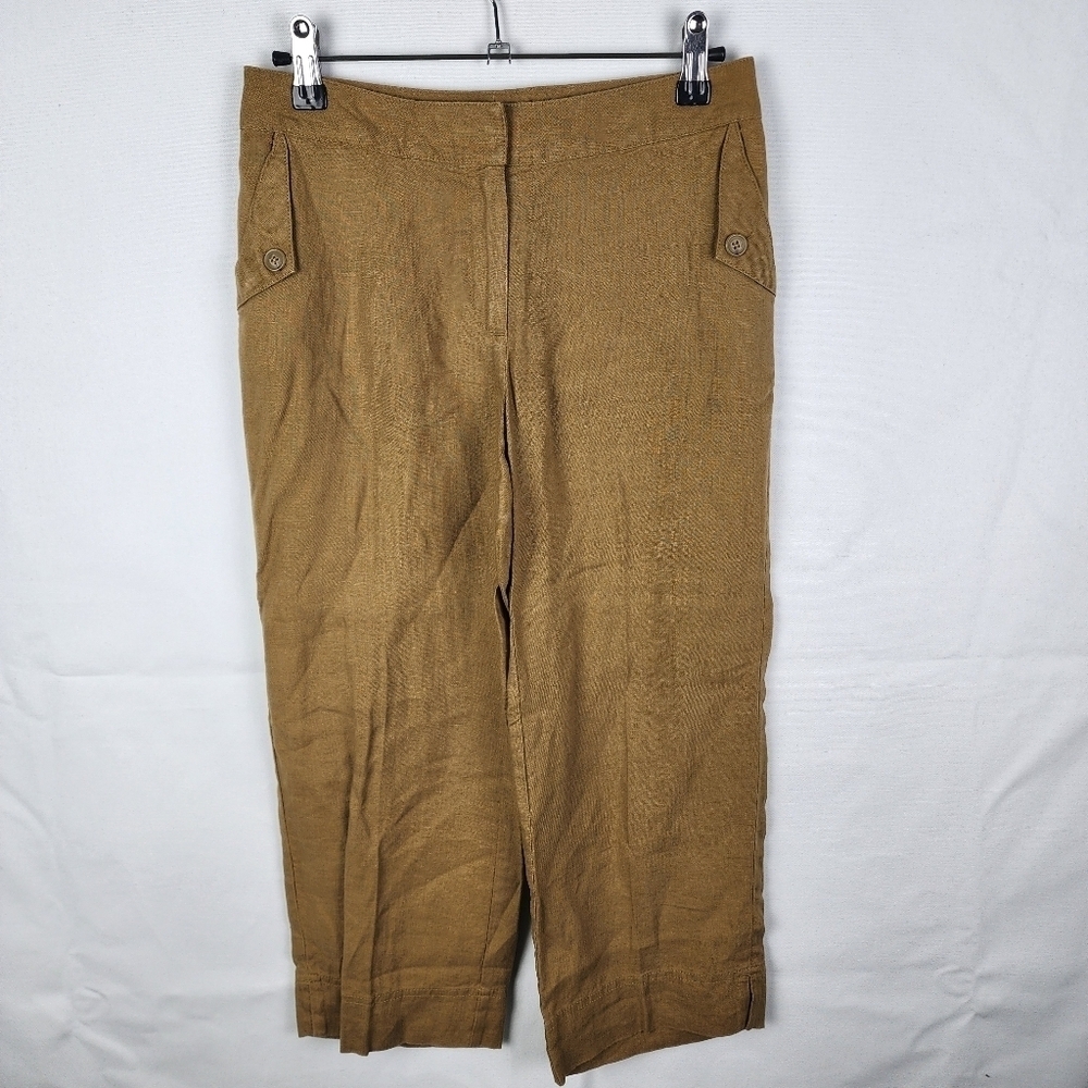 J Jill 100% Linen Wide Leg Genuine Fit at Waist Pants Size 0 Petite‎
